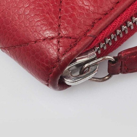 Chanel Red Quilted Caviar Leather Zippy Organizer Wallet - Picture 3 of 9